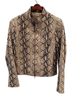 MACKAGE Vintage LEATHER Snake Print Jacket
